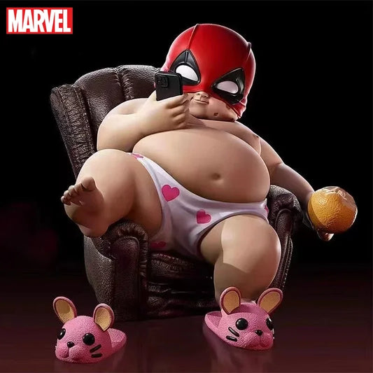 Marvel Avengers Deadpool Iron Man Fat Boy Figure Cute Collection Desktop Car Ornament Decoration Children Toys Gifts